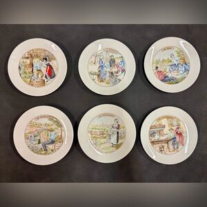 Apilco “Le Fromage” porcelain plates, set of 6, 7.5”